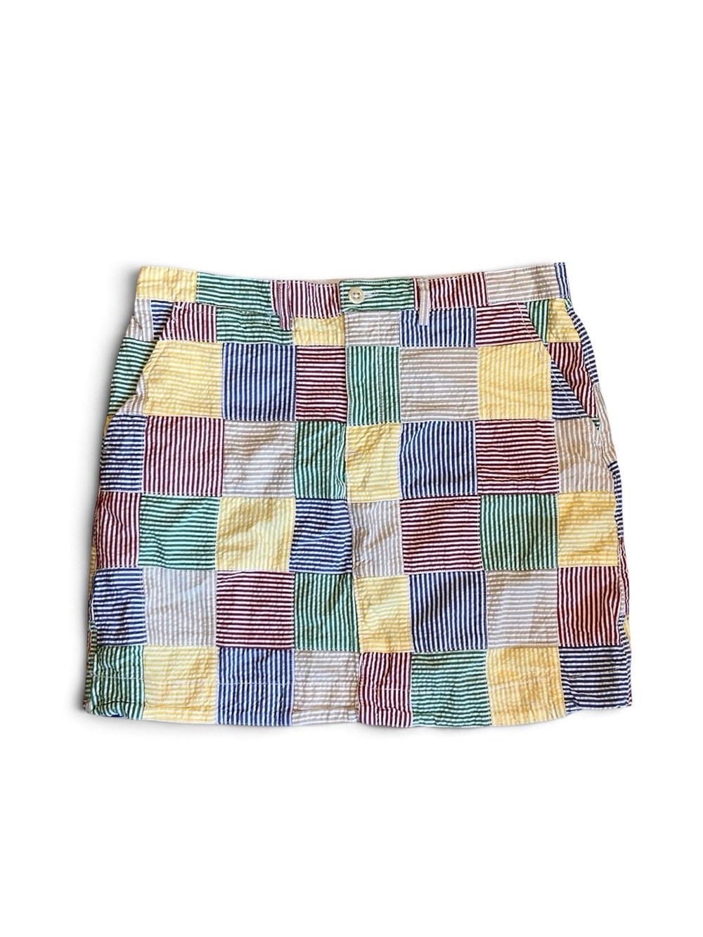 Ralph Lauren Sport Women’s Sz 6 Patchwork Seersucker Mini Skirt Cotton